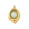 304 Stainless Steel with Natural Mixed Gemstone Pendants  Oval STAS-Z135-08G-2