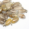 Horse Eye Natural Grey Agate Pendants G-Q363-10-1