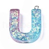 Transparent Epoxy Resin Pendants CRES-S364-002U-1