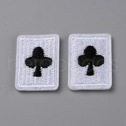 Playing Card Theme Polyester Embroidery Cloth Iron on/Sew on Patches PATC-WH0001-113A-1