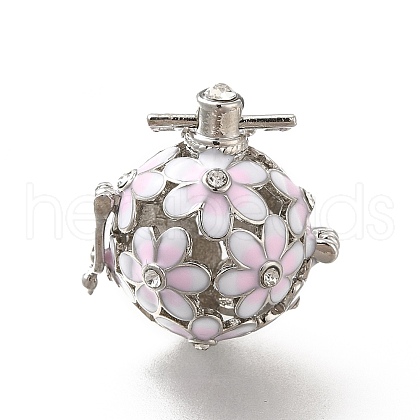 Alloy Crystal Rhinestone Bead Cage Pendants ENAM-M047-02P-D-1