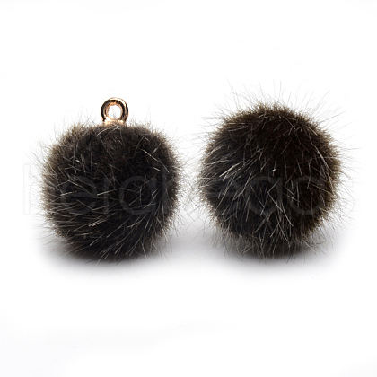 Handmade Faux Mink Fur Covered Pendants WOVE-S108-03K-1