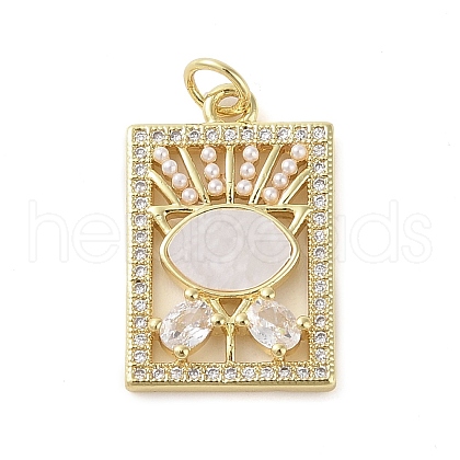 Brass Micro Pave Clear Cubic Zirconia Pendants KK-Q813-06A-G-1