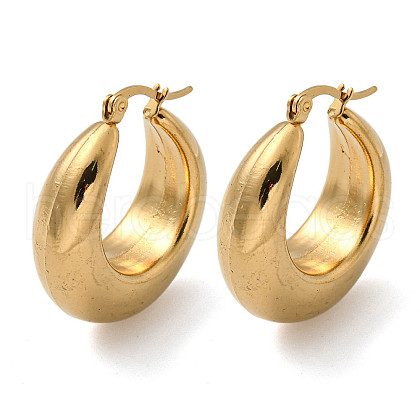 PVD Vacuum Plating 304 Stainless Steel Chunky Hoop Earrings for Women EJEW-U002-04G-1