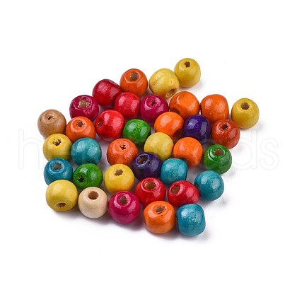 Dyed Natural Wood Beads X-WOOD-Q006-10mm-M-LF-1