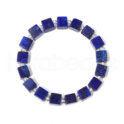 Square Natural Lapis Lazuli Beaded Bracelets for Women Men DR6998-5-1