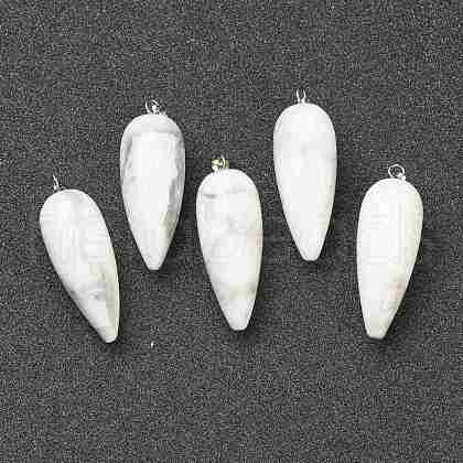 Natural Howlite Pointed Pendants G-F705-01M-P-1