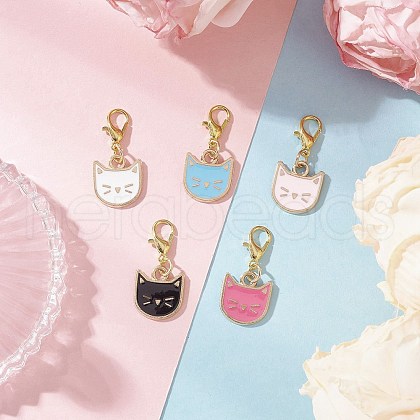 5Pcs Alloy Enamel Pendant Decoration HJEW-JM03411-1