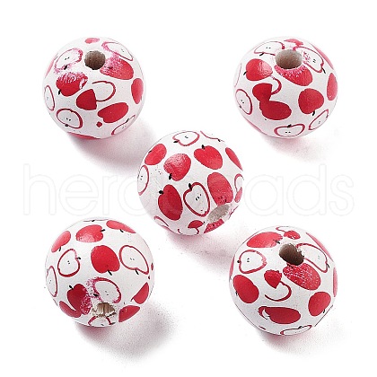 Fruit Theme Wood European Beads WOOD-M011-01D-1