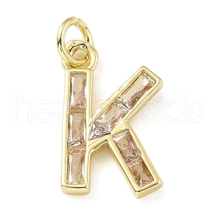 Brass Micro Pave Cubic Zirconia Pendants KK-V014-01G-11-1