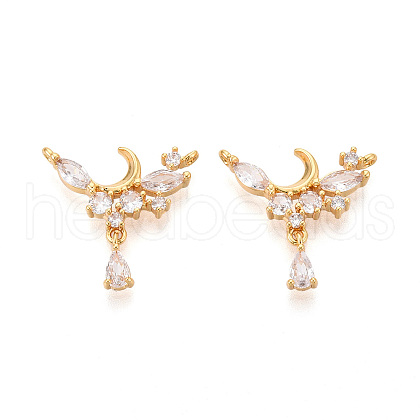 Brass Micro Pave Cubic Zirconia Pendants KK-N263-46G-1