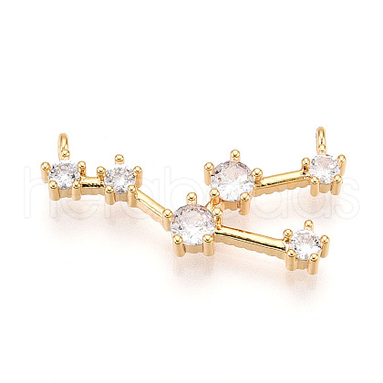 Brass Micro Pave Cubic Zirconia Pendants KK-N261-120E-G-1