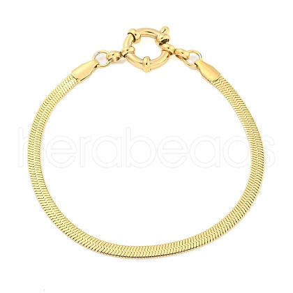 304 Stainless Steel Herringbone Chain Bracelets for Women BJEW-Q344-04G-1