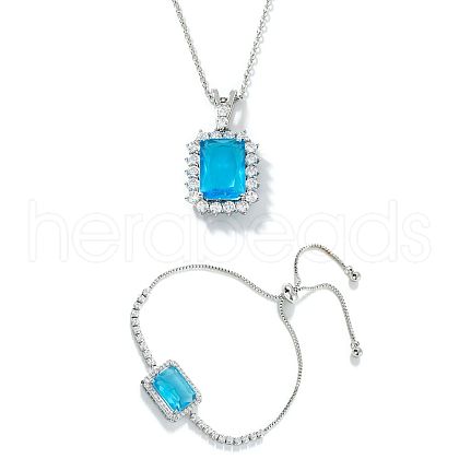 Retro Style Adjustable Brass Cubic Zirconia Jewelry Set XF9116-1