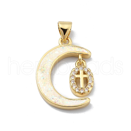 Brass Micro Pave Clear Cubic Zirconia Pendants KK-A221-18D-G-1