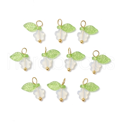 10Pcs Opalite Flower Charms PALLOY-JF03765-02-1
