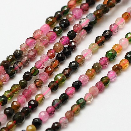 Grade A Natural Tourmaline Beads Strands G-A129-2mm-06-1