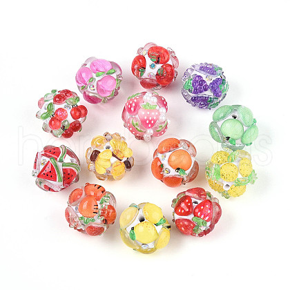 Fruit Round Resin Beads RESI-T059-03M-1