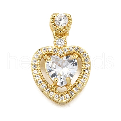 Brass Micro Pave Cubic Zirconia Pendants KK-K401-07A-01-1