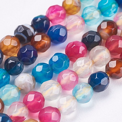 Natural Agate Beads Strands G-P365-03-4mm-1