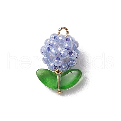 Glass Seed Beads Pendants PALLOY-MZ00592-02-1