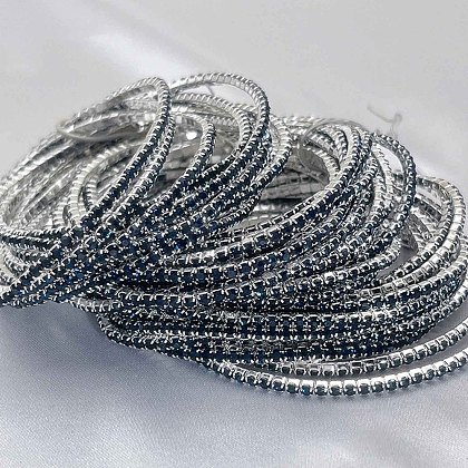 Brass Rhinestone Tennis Bracelets WG6EB7A-14-1