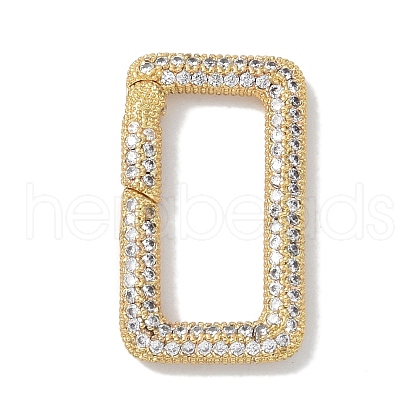 Rack Plating Brass Micro Pave Cubic Zirconia Twister Clasps KK-NH0002-16G-01-1