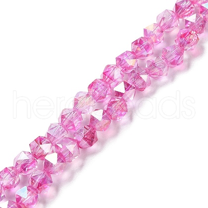 Transparent Electroplate Glass Beads Strands EGLA-F160-01E-1