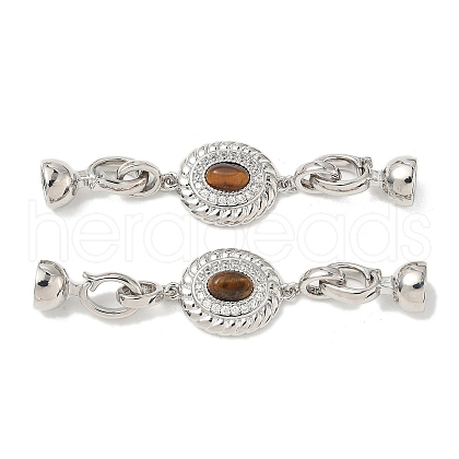 Brass Micro Pave Clear Cubic Zirconia Fold Over Clasps KK-U059-39P-1