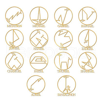 14Pcs Angel Energy Sign Nickel Metal Decorative Stickers DIY-WH0560-001-1