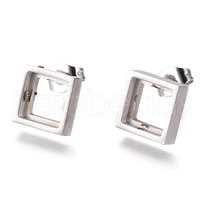 Tarnish Resistant 304 Stainless Steel Stud Earring Settings STAS-P001-03P-1