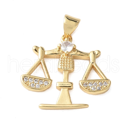 Brass Micro Pave Cubic Zirconia Pendants KK-A252-10G-1
