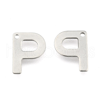 Tarnish Resistant 304 Stainless Steel Letter Charms STAS-O072-P-1