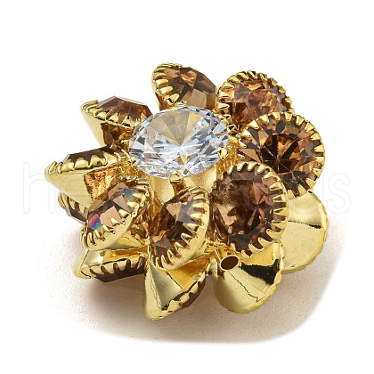Brass Smoked Topaz Rhinestone Beads KK-I715-26S-01-1