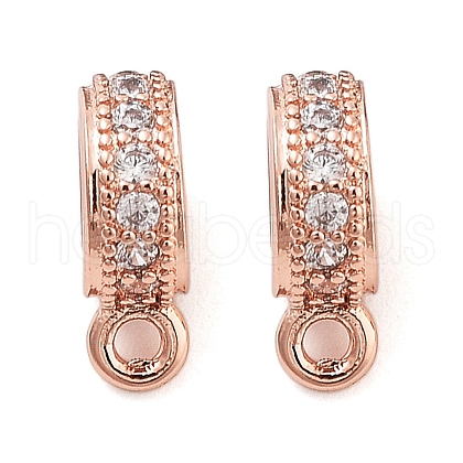 Rack Plating Brass Micro Pave Cubic Zirconia Tube Bails KK-Z052-01RG-1