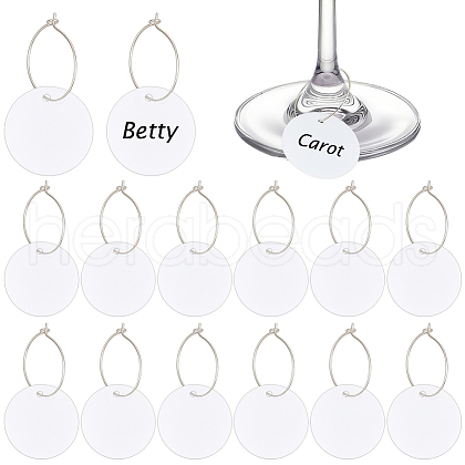 BENECREAT 50Pcs Acrylic Round Sheet Pendants DIY-BC0014-03A-1