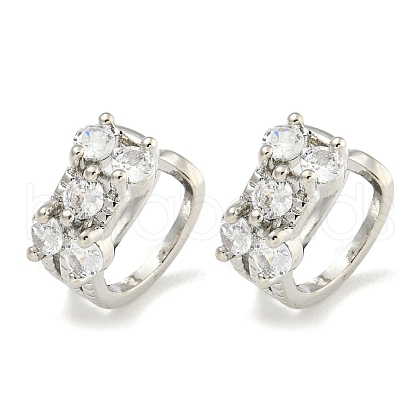 Brass Micro Pave Cubic Zirconia Cuff Earrings EJEW-C104-042P-1