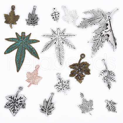 Autumn Theme Tibetan Style Alloy Pendants TIBEP-YW0002-04-1