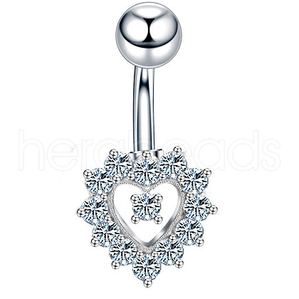 Clear Cubic Zirconia Belly Button Rings WG9960A-07-1