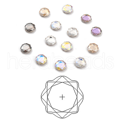K9 Faceted Glass Rhinestone Cabochons GLAA-H106-F02-M-1