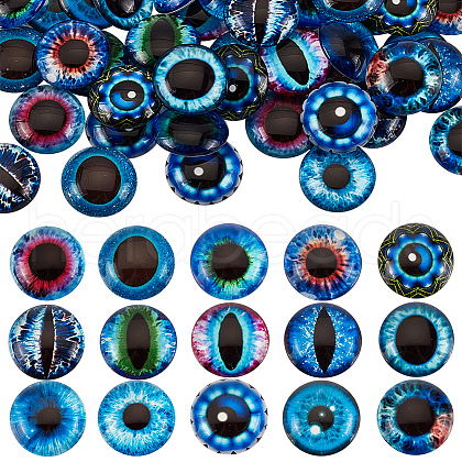 AHADERMAKER 60Pcs 15 Colors Glass Cabochons GGLA-GA0001-36-1