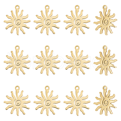 DICOSMETIC 12Pcs Ion Plating(IP) 316L Surgical Stainless Steel Pendants FIND-DC0006-37-1