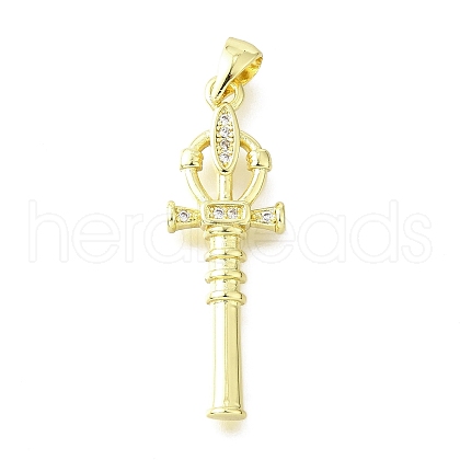 Brass Micro Pave Cubic Zirconia Pendants KK-V007-42G-1