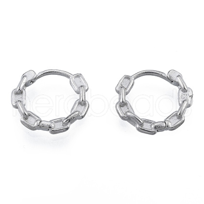 Non-Tarnish 316 Surgical Stainless Steel Chain Shape Hoop Earrings for Men Women EJEW-N052-07-1
