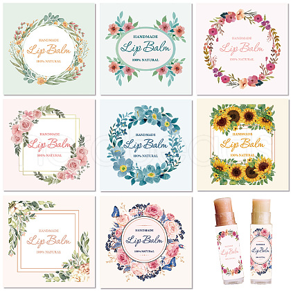 10 Sheets Paper Lip Balm Adhesive Label Stickers STIC-WH0026-018-1