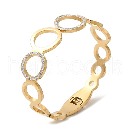 Stainless Steel Crystal Rhinestone Hollow Ring Hinged Bangles for Women BJEW-G719-23G-1
