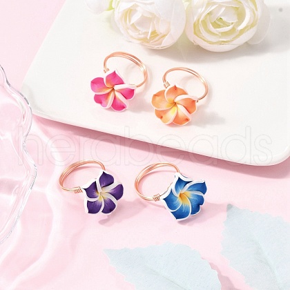 Handmade Polymer Clay Rings RJEW-TA00201-1