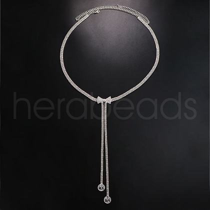 Bowknot Alloy Full Crystal Rhinestone Tassel Waist Belly Chains for Women FS-WG8B8BC-02-1