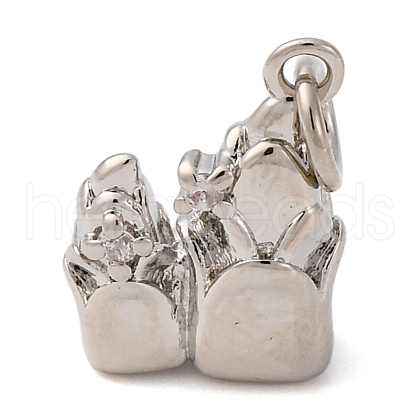 Brass Micro Pave Cubic Zirconia Pendants KK-P308-52P-1