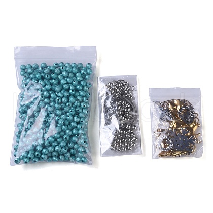 DIY Stainless Steel Findings & Steel Wires & Brass Beads & Acrylic Beads Kits DIY-XCP0003-25-1